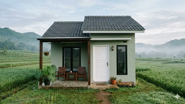 Inspirasi Desain Gambar Rumah Kampung 5x6 Meter Tampak Elegan dari Depan