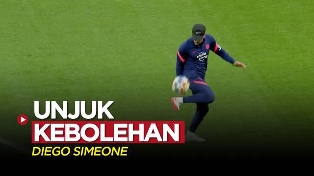 Berita video momen Diego Simeone unjuk kebolehan jelang laga leg 1 babak 16 besar Liga Champions 2021/2022, Atletico Madrid vs MU (Manchester United), Selasa (22/2/2022).