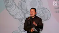 Kepala Badan Ekonomi Kreatif (Bekraf) Triawan Munaf memberi sambutan menjelang Festival South by Southwest (SXSW) dan Game Connection America (GCA) 2019 yang akan digelar di Amerika Serikat, di Jakarta, Selasa (26/2). (Liputan6.com/Fery Pradolo)