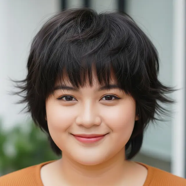 Model Rambut Pendek Anti Tua untuk Wajah Bulat dan Chubby (Image by Gemini AI)