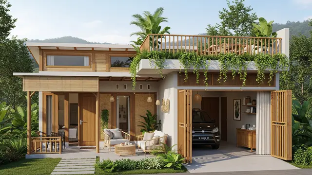 Desain Garasi Terbuka yang Cocok untuk Rumah Mungil/Gemini AI