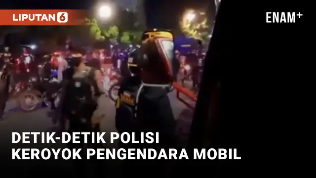 Polisi Keroyok Pengendara Mobil