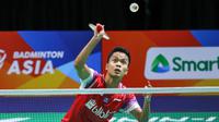 Penampilan Anthony Sinisuka Ginting di perempat final Kejuaraan Bulutangkis Asia 2020, Jumat (13/2/2020). (PBSI)