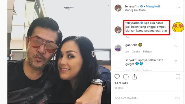 6 Gombalan Receh ala Ferry Salim untuk Istri Ini Bikin Iri yang Jomblo