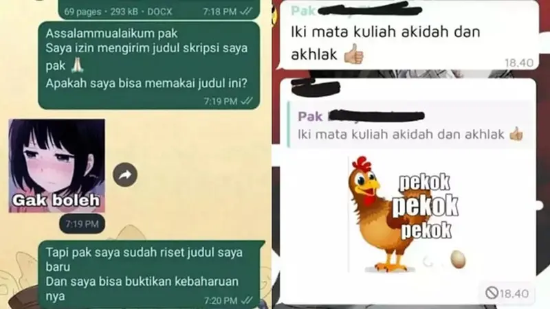 6 Chat Dosen Iseng Balas Pesan Mahasiswa Pakai Stiker Ini Kocak