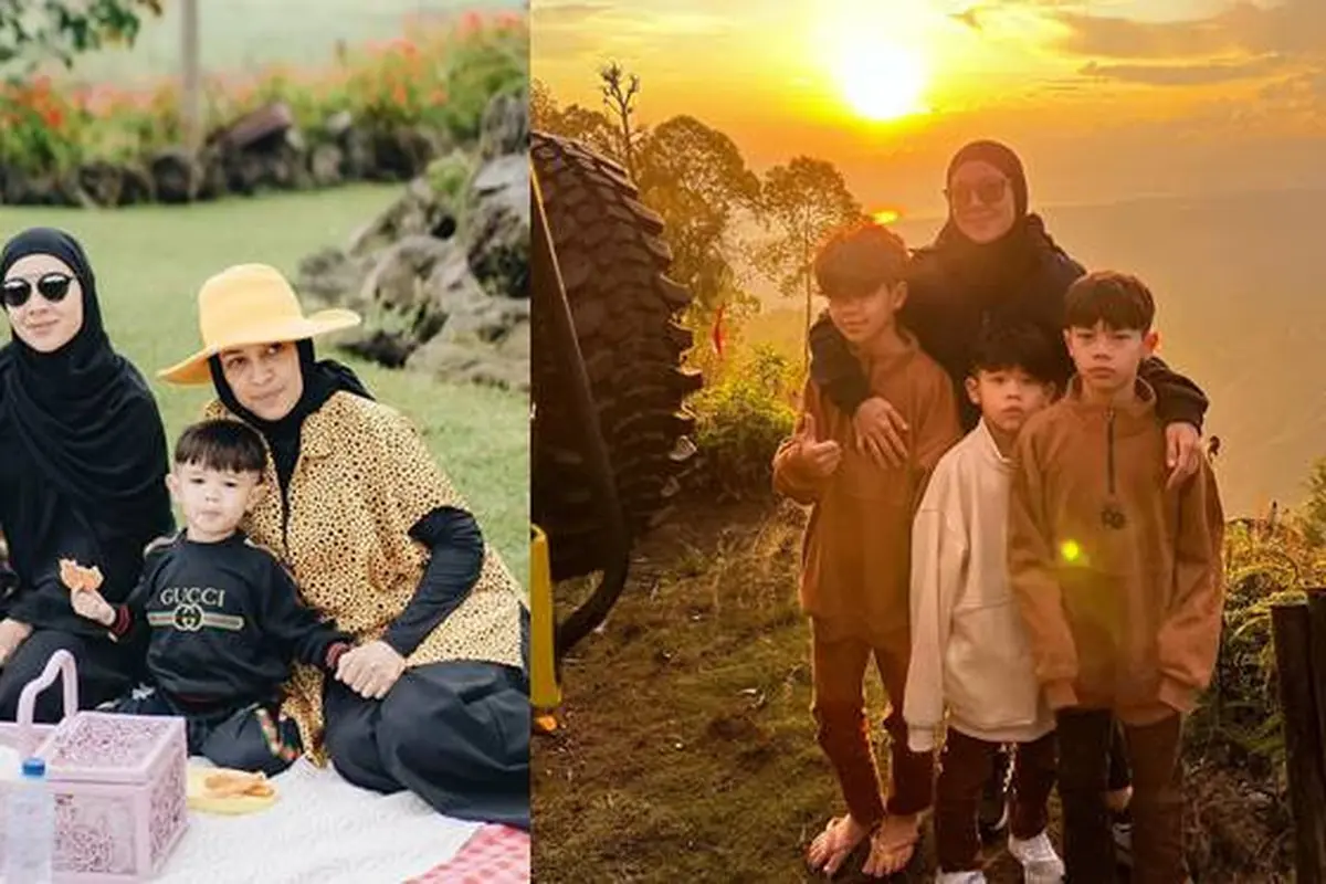 6 Momen Seru Ratna Galih Piknik Bareng Keluarga Nikmati Pemandangan Alam