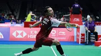 Tunggal putra Indonesia Jonatan Christie tersingkir pada babak 16 besar China Masters 2025. Jonatan dikalahkan Lin Chun-yi dari Chinese Taipei di Shenzhen Arena, Kamis (18/9).&nbsp;(foto: PBSI)