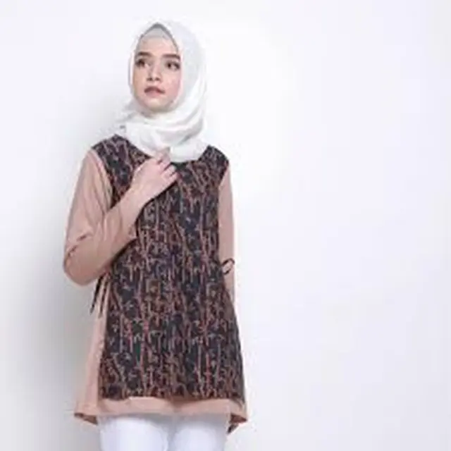 atasan polos kombinasi batik