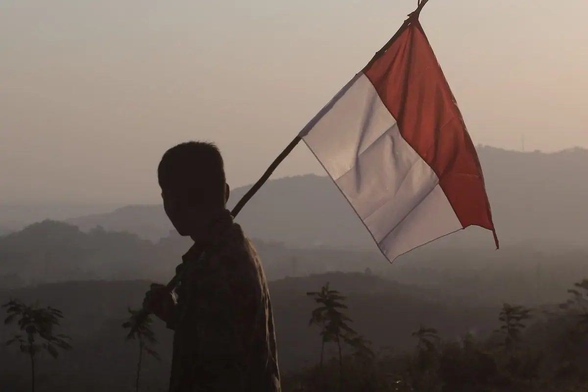 Ilustrasi bendera Indonesia, nasionalisme