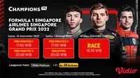 Jadwal dan Live Streaming F1 GP Singapura 2022 di Vidio, 30 September - 2 Oktober 2022. (Sumber : dok. vidio.com)