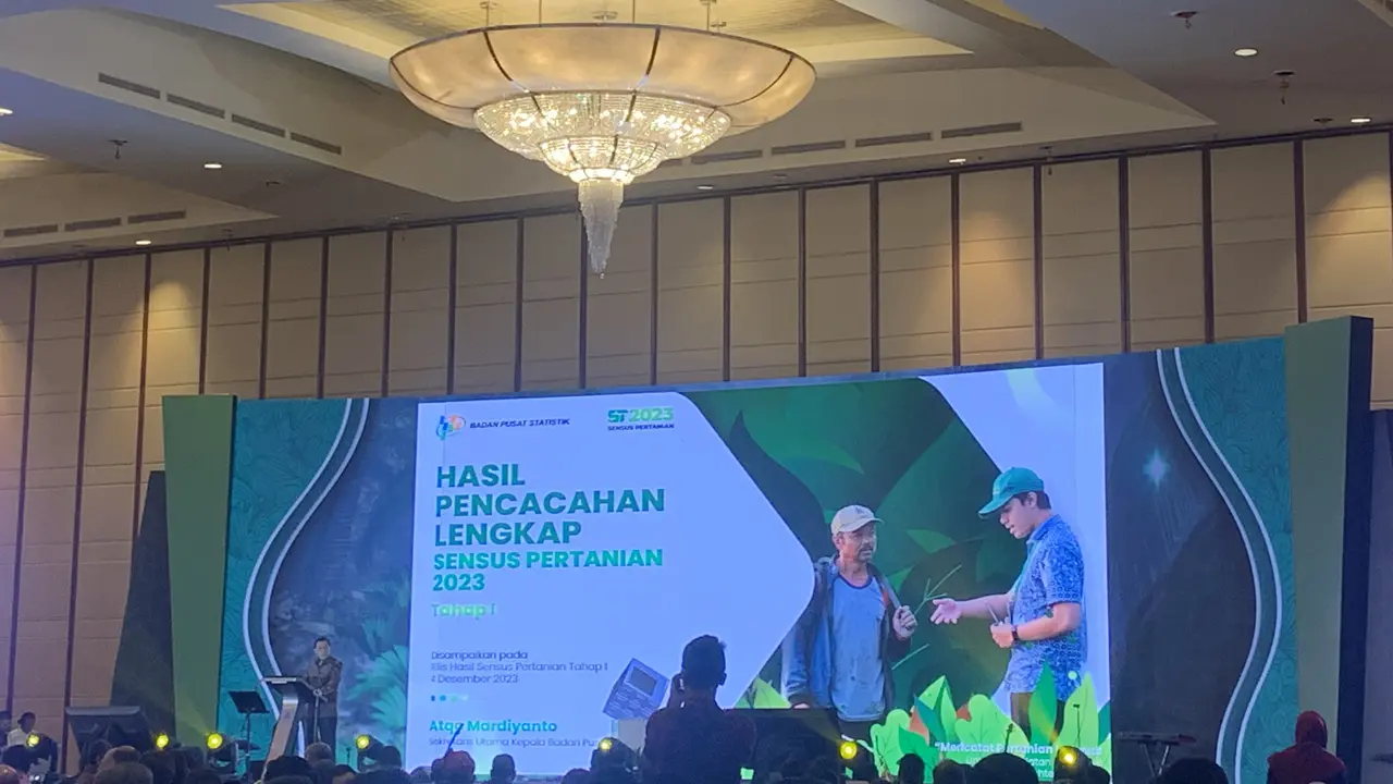 Badan Pusat Statistik (BPS) merilis Hasil Sensus Pertanian 2023 (ST2023) Tahap I. (Tasha/Liputa6.com)