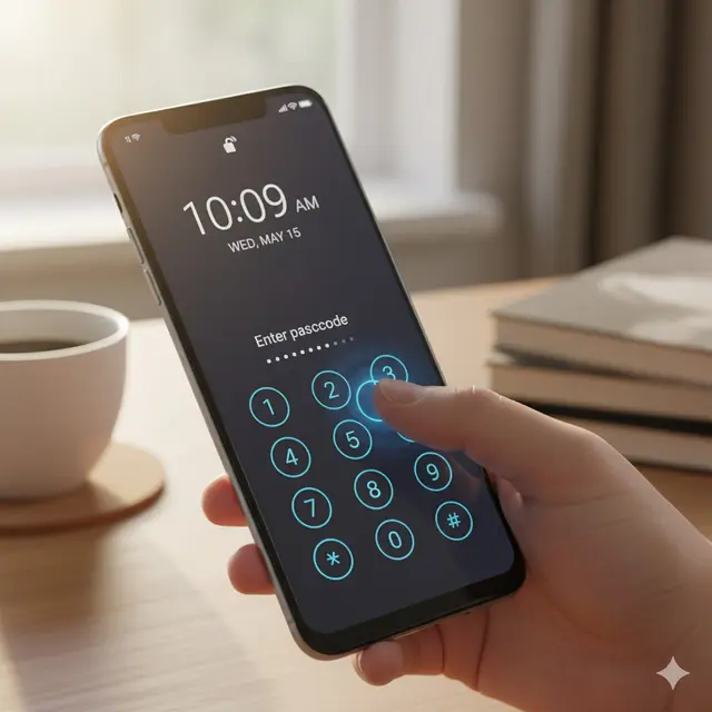 Membuat password HP (Foto: Gemini AI)