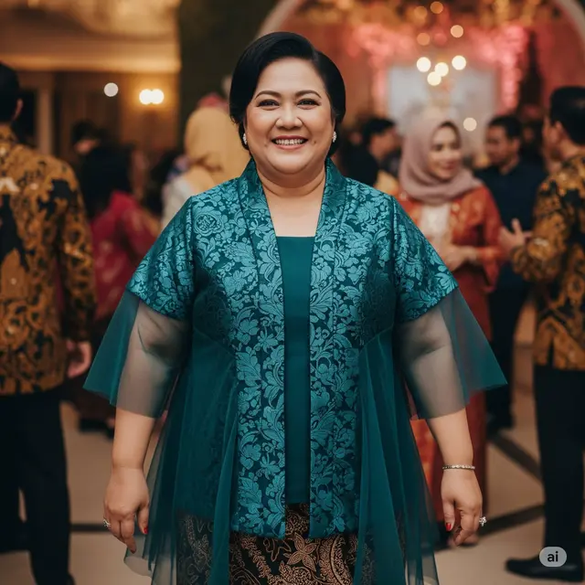 Kebaya Kombinasi Brokat-Tulle