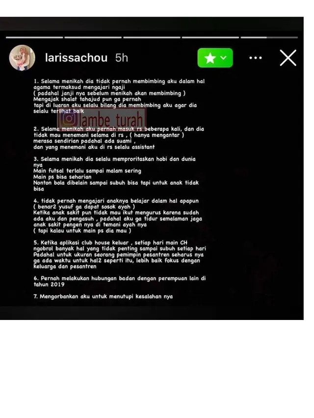 Alasan Larissa gugat cerai Alvin