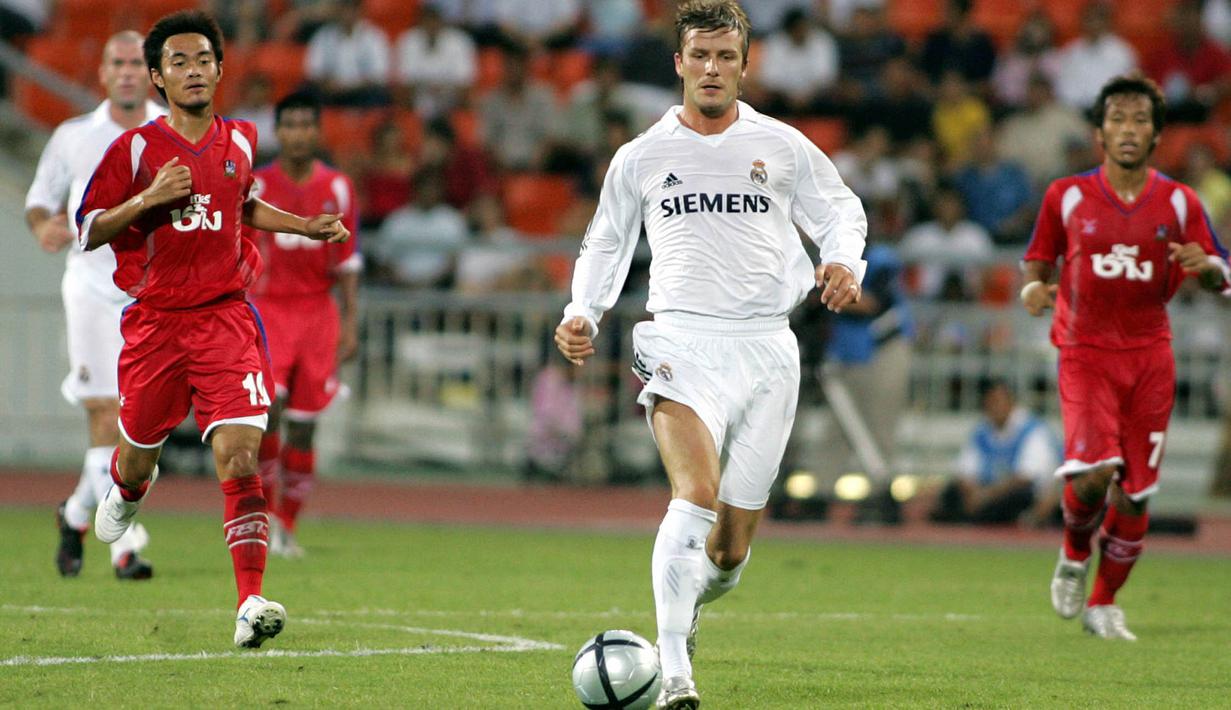 Petualangan Beckham di Real Madrid dimulai pada bursa transfer musim panas 2003. Saat itu, Becks ditebus Los Blancos dari Manchester United seharga 37,5 juta euro atau sekitar Rp602 miliar. (AFP/Saseed Khan)