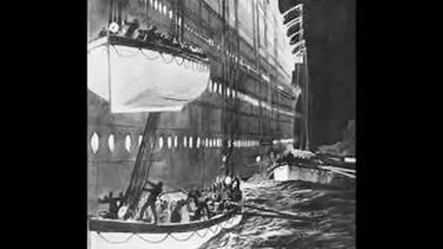 Rangkaian gambar-gambar terkait kapal Titanic yang tenggelam.