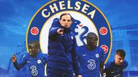 Chelsea - N'golo Kante, Thomas Tuchel, Romelu Lukaku, Mason Mount (Bola.com/Adreanus Titus)