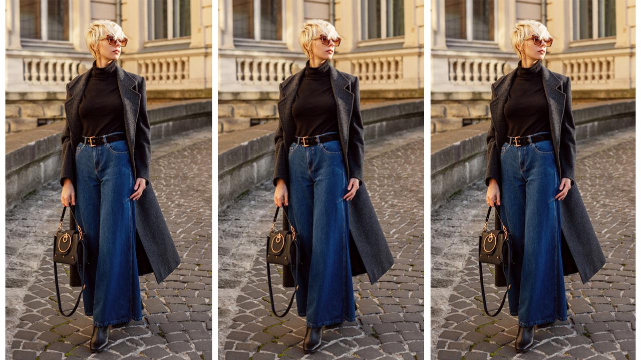 Ilustrasi outfit wide leg jeans