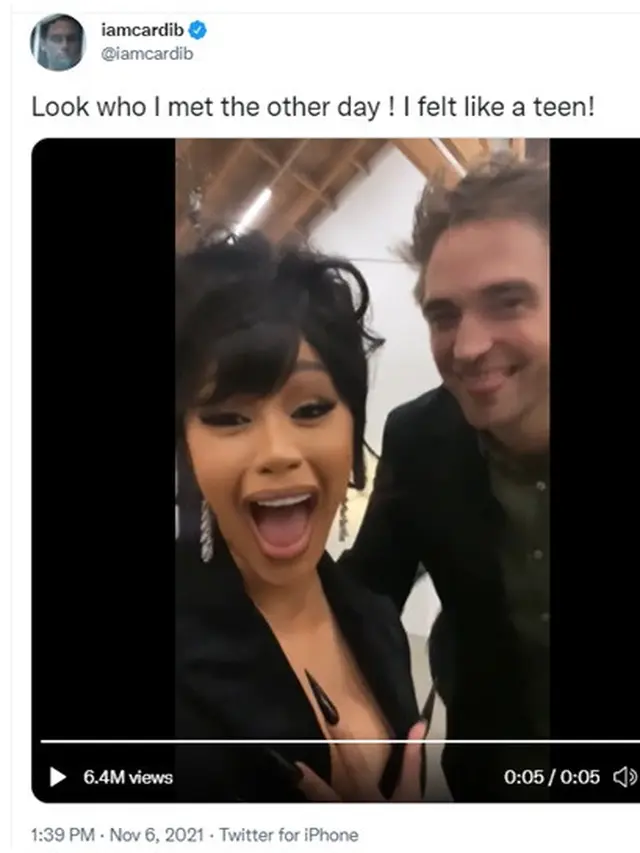Cardi B bertemu Robert Pattinson