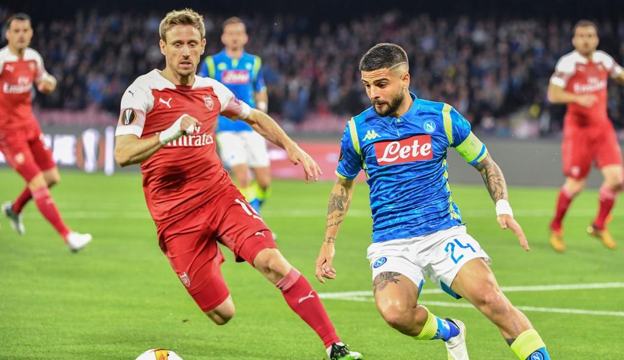 3. Lorenzo Insigne - Penyerang sayap kebanggaan Napoli yang begitu terlihat mungil di lapangan. Namun kelincahan menjadi senjata utama Insigne saat melakukan menuver ke jantung pertahanan lawan. (AFP/Andreas Solaro)