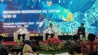 Universitas Surabaya (Ubaya) menggelar studium generale 2022-2023 seri tiga bertema Menakar Indonesia ke Depan. (Dian Kurniawan/Liputan6.com).