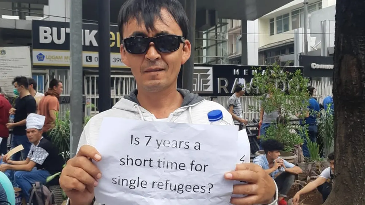 Demo Pengungsi Afghanistan di Gedung UNHCR