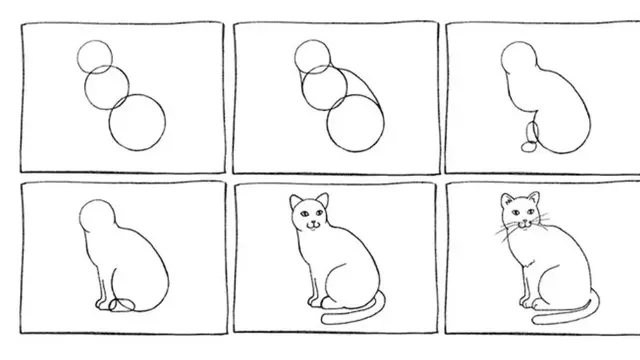 cara menggambar kucing