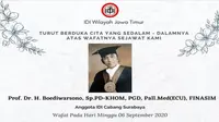 Guru Besar Unair Boediwarsono meninggal dalam perawatan COVID-19 pada Minggu, 6 September 2020. (Instagram Satgas COVID-19 Jawa Timur)