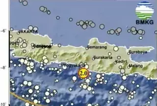 Gempa guncang Bantul. (BMKG)