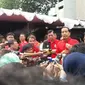 Jokowi mengimbau agar masalah bendera terbalik di buku panduan Sea Games 2017 tidak dibesar-besarkan. (Liputan6.com/Hanz Jimenez Salim)
