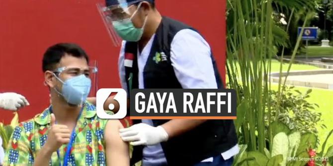VIDEO: Gaya Raffi Ahmad Acungkan Jempol Sebelum Disuntik Vaksin Covid-19