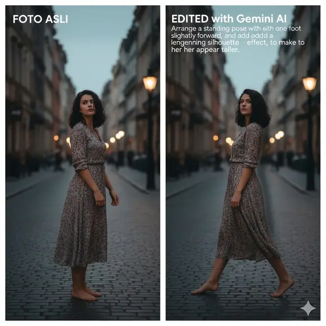 Prompt Pose Berdiri dengan Siluet Memanjang