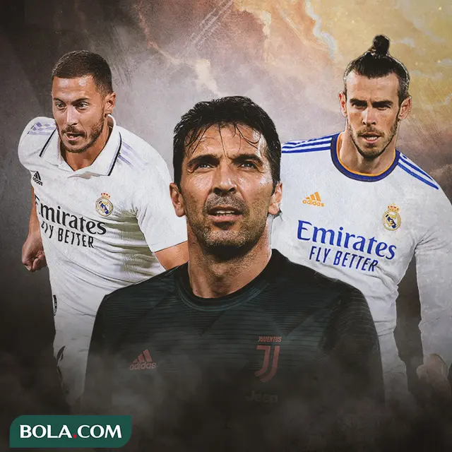 Ilustrasi - Pemain Pensiun: Gianluigi Buffon, Gareth Bale, Eden Hazard