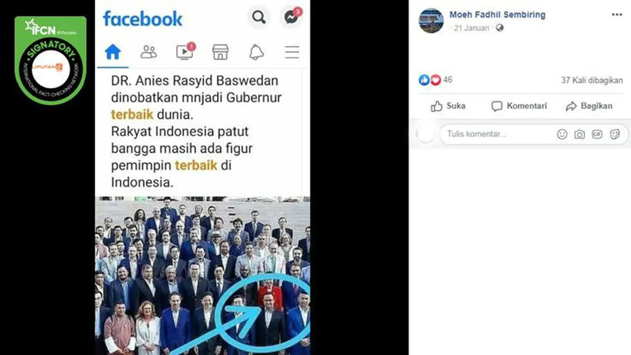 [Cek Fakta] Gambar Tangkapan Layar Tentang Anies Baswedan