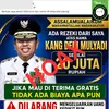 Cek Fakta: Hoaks, Dedi Mulyadi Kasih Bantuan Rp 20 Juta dengan Daftar di Facebook