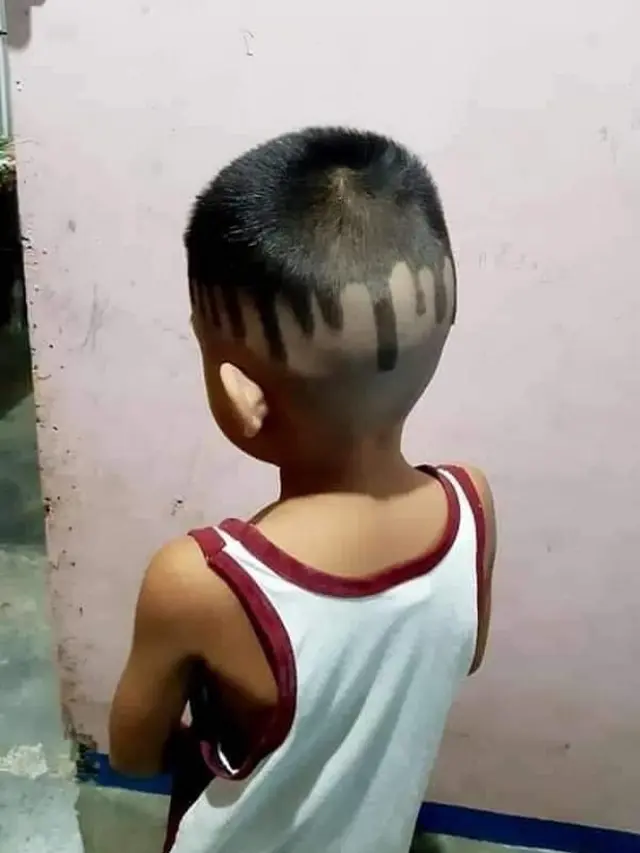 6 Potongan Rambut Bocah Ini Nyeleneh Banget, Tukang Cukur Iseng
