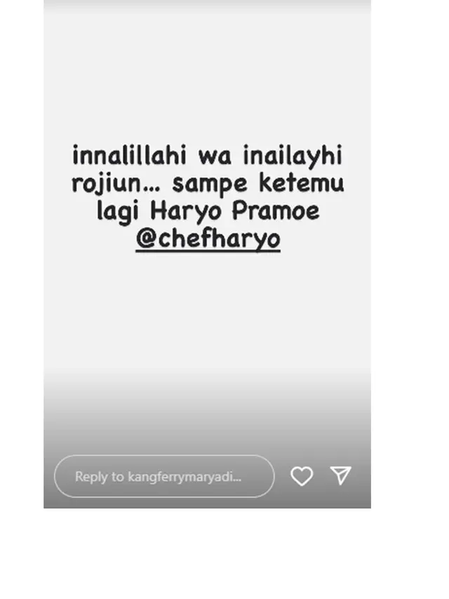 Chef Haryo Pramoe Dikabarkan Meninggal Dunia, Ini 4 Faktanya