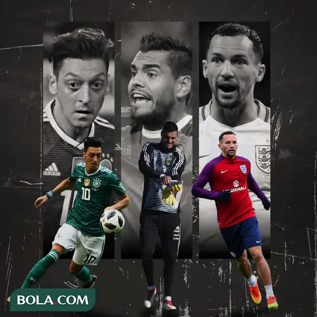 Ilustrasi - Mesut Ozil, Sergio Romero, Danny Drinkwater