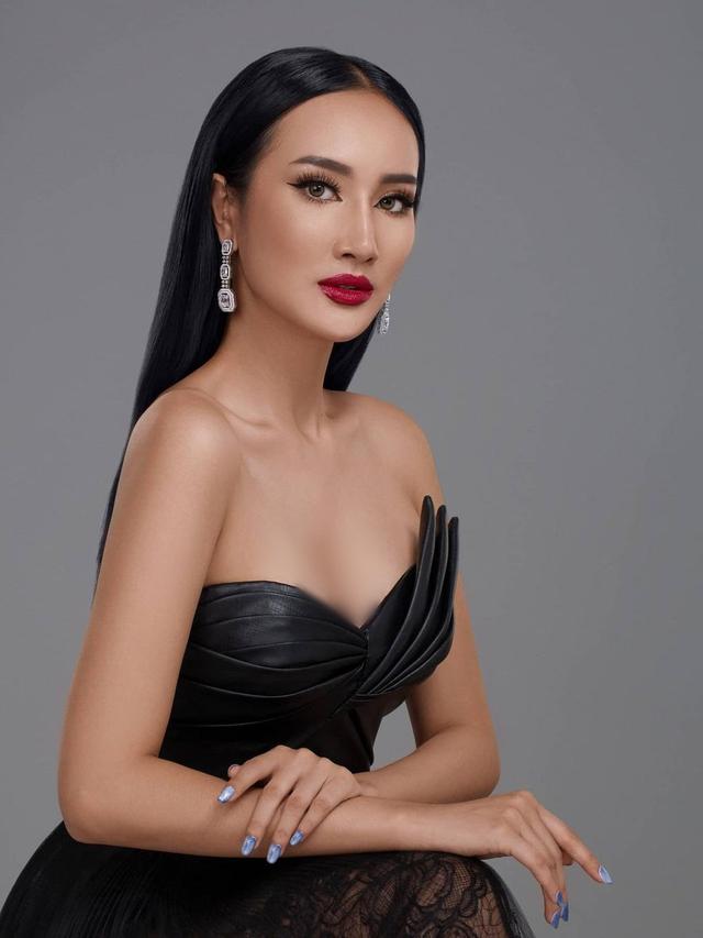 6 Pesona Bella Aprilia Sant saat Pakai Gaun Hitam, Memesona