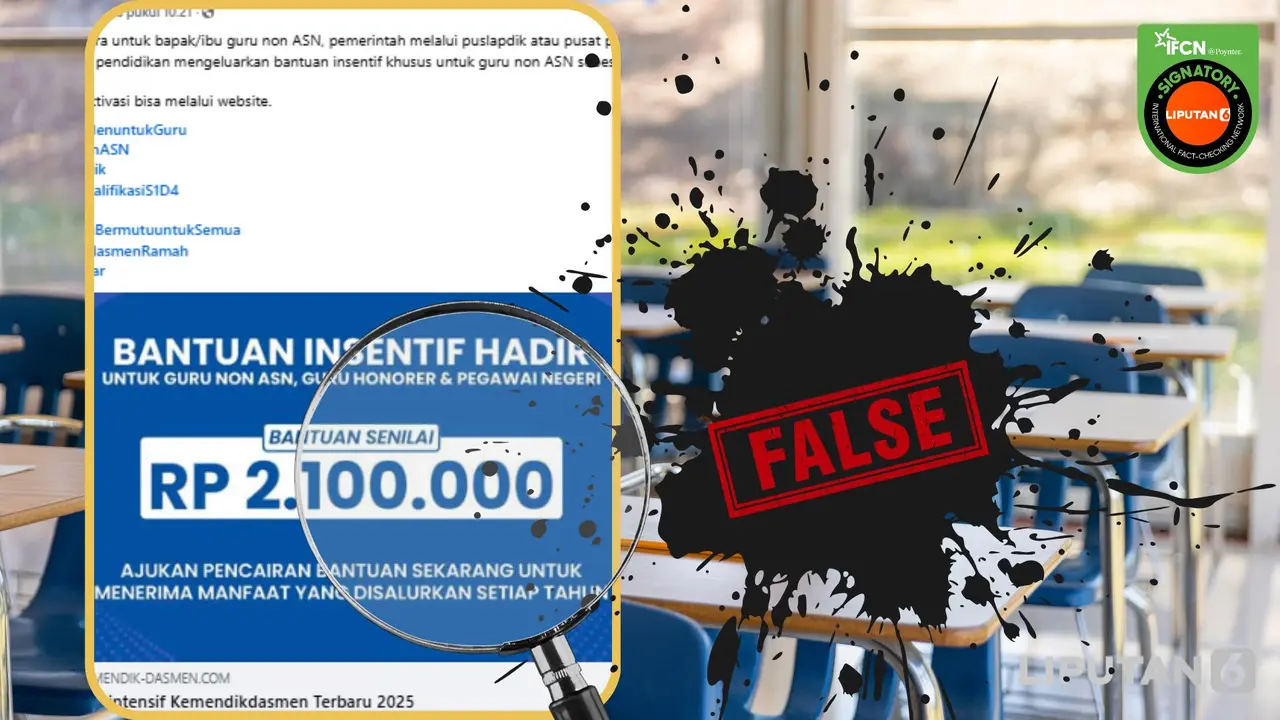 Tangkapan layar klaim situs untuk memeriksa aktivasi bantuan guru non ASN