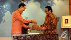Serah terima jabatan Kemendag RI dari Muhammad Lutfi ke Rachmat Gobel, Jakarta, Senin (27/10/2014). (Liputan6.com/Andrian M Tunay)