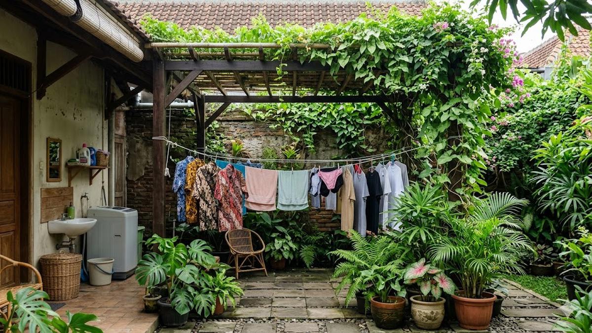 12 Desain Tempat Jemur yang Tetap Adem saat Cuaca Terik, Cepat Kering Anti Apek