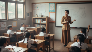 ilustrasi guru mengajar (created by AI)