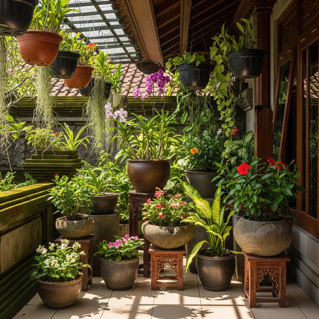 Model Pot Bunga untuk Teras Rumahe