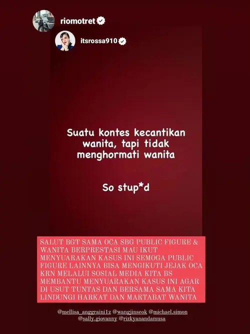 Rossa Sindir Tipis-tipis Miss Universe Indonesia: Kontes Kecantikan Tapi  Tak Menghargai Wanita - ShowBiz Liputan6.com