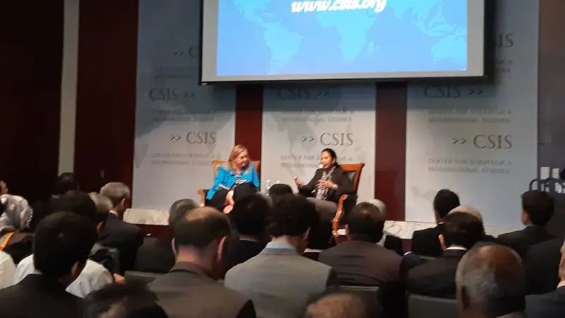 Menteri BUMN Rini Soemarno menghadiri Investment Forum yang diprakarsai Central for Strategic & International Studies (CSIS) di Washington DC, Amerika Serikat.(Dok Kementerian BUMN)