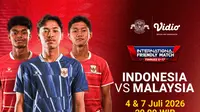 Live Streaming Timnas Indonesia U-17: Duel Persahabatan Kontra Malaysia U-17 di Vidio