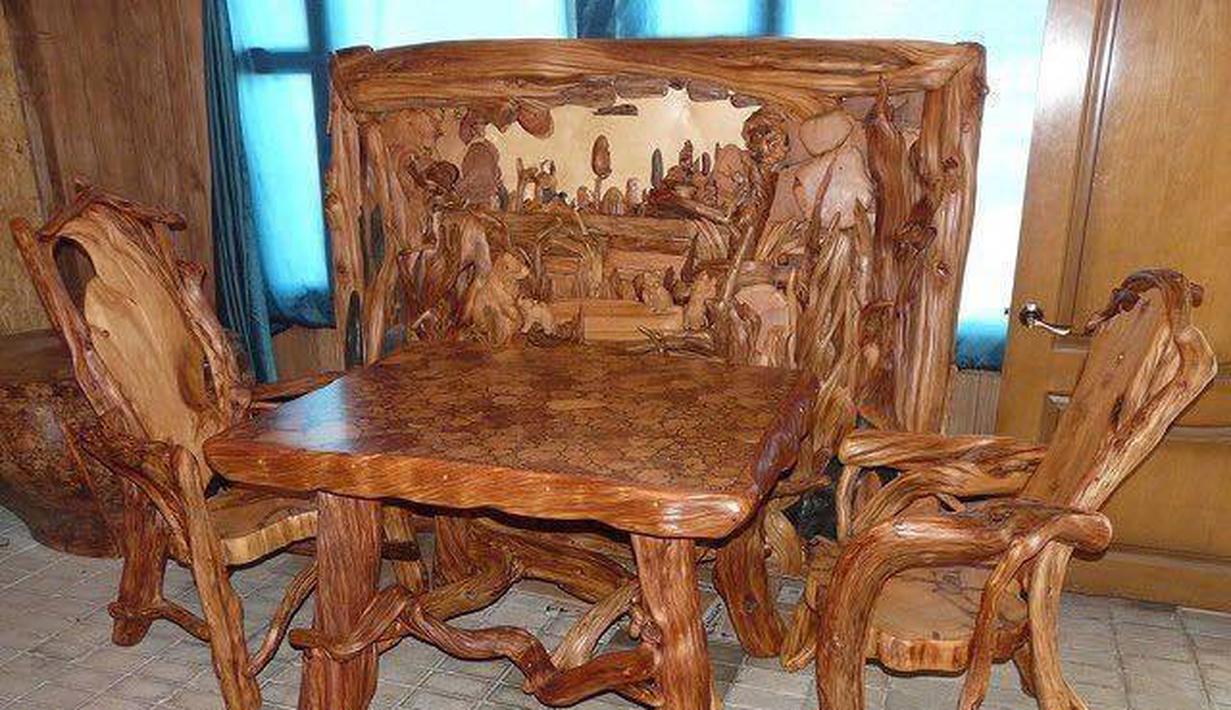 Meja Kursi  dari Kayu  Keren Banget Buat  Furniture Outdoor 