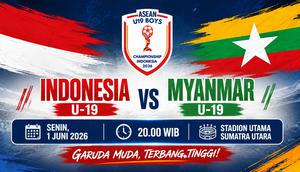 Timnas Indonesia U-19 vs Myanmar U-19, Piala AFF U-19 2026. (Generated AI Chatgpt)