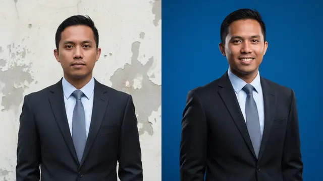 Kumpulan Prompt Gemini AI untuk Bikin Pas Foto Background Biru. Gemini